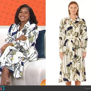 Gracia V-Collar Belted Button-Down Midi Shirt Dress